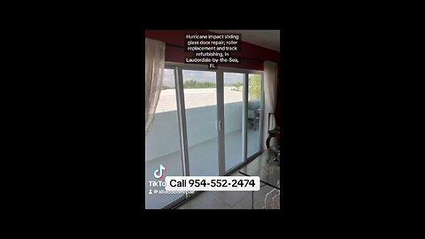 Sliding glass door repair; roller replacement and track refurbishing, in Lauderdale-by-the-Sea, Fl