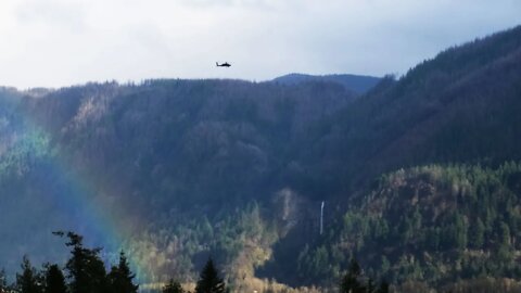 3 Apache attack choppers flying through the Columbia River Gorge? What's going on?