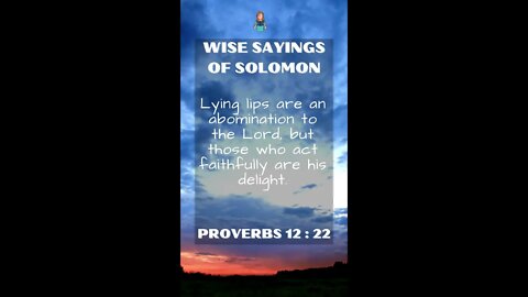 Proverbs 12:22 | Wise Sayings of Solomon