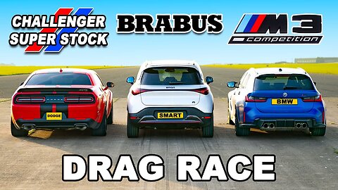 800hp Dodge Super Stock v BMW M3 v BRABUS: DRAG RACE