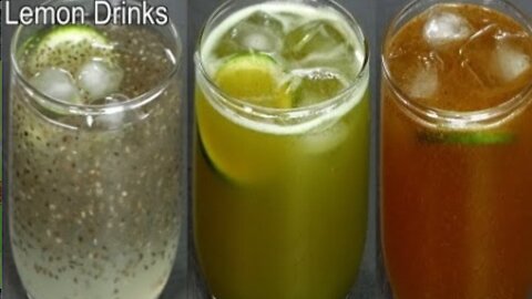 3 Ways of Lemon Drinks Recipe | How to make Refreshing Summer Drinks at Home