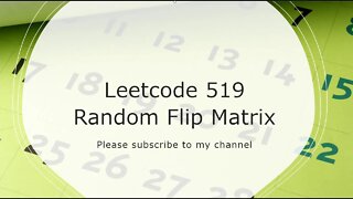 Leetcode 519 Random Flip Matrix