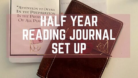 Setting up a New Reading Journal