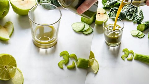 Bitter Gourd, Green Apple And Lemon Juice