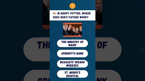 🎬QUIZ_HARRY_POTTER: In Harry Potter, where does ron’s father work? #quiz #harrypotter