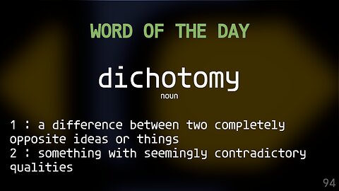 Word Of The Day 094 'dichotomy'
