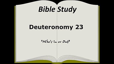 Deuteronomy 23 Bible Study