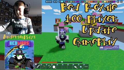AndersonPlays Roblox BedWars 🎉 [100 PLAYER ROYALE!] - Bed Royale LTM Update Gameplay