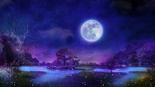 Full Moon Meditation & Sleep | Fireflies in the Night | Soothing Nature Ambience & Anxiety Relief
