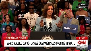 Kamala Harris Doesn't Know What To Do When Crowd Chants Lock Him Up