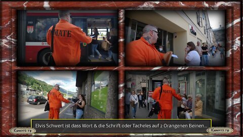 Elvis Schwert ist dass Wort & die Schrift - Tacheles auf 2 Orangenen Beinen