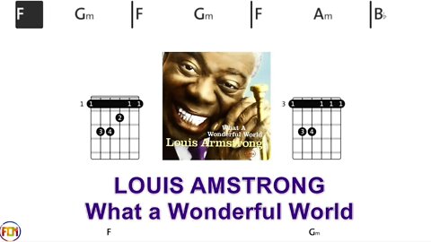LOUIS AMSTRONG - What a Wonderful World - (Chords & Lyrics like a Karaoke) HD