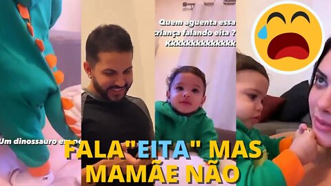 MIGUEL NÃO FALA MAMÃE MAS A PALAVRA EITA ELE FALA E BABAL M0RREU DE VERGONHA COM EMILY Z0ANDO ELE