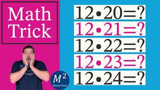 Multiply by 12 Math FAST! 12 times 20 through 24 | Minute Math Tricks - Part 60 #shorts
