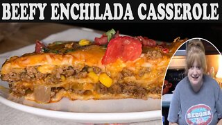 BEEFY ENCHILADA CASSEROLE | How to Make a Delicious Enchilada Casserole