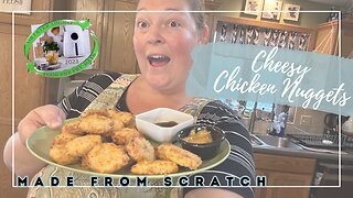 Air Fryer Cheesy Chicken Nuggets #airfryeraugust23 #foodfunfryday