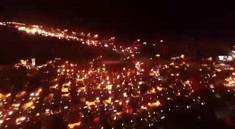 Germany’s farmers protesting with their tractors blocking traffic