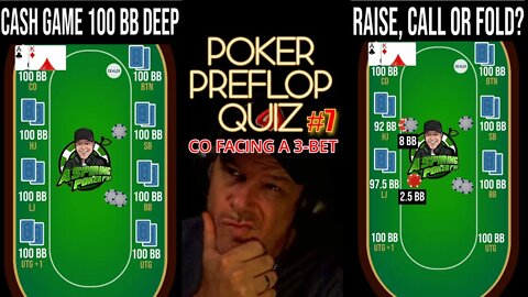 POKER PREFLOP QUIZ CO FACING A 3-BET #7 #poker #onlinepoker #pokerface #pokerbros #aceking #quiz