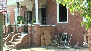 Person injured from rowhome fire in Baltimore