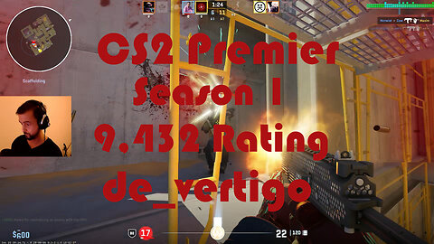 CS2 Premier Matchmaking - Season 1 - 9,432 Rating - de_vertigo