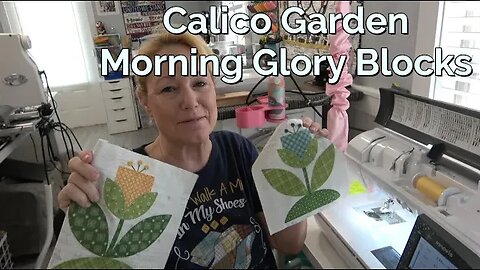 Calico Garden Morning Glory, Digitize w/ Embrilliance Stitch Artist 2, ScanNCut, & Design Center