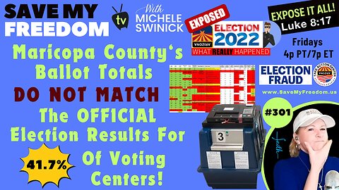 #301 Maricopa County's Ballot Totals DO NOT MATCH The REAL Results Of The Official Election Returns & Records For 41.7% Of Voting Centers! This Election Needs To Be SET ASIDE NOW! Kari Lake & Abe Hamadeh Can Do It!