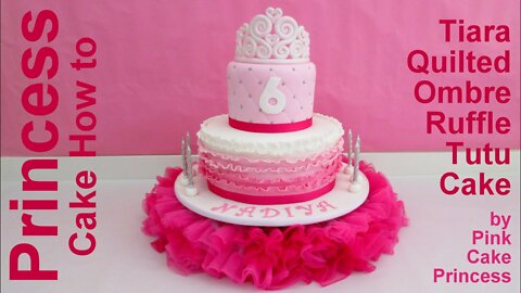 Copycat Recipes How to Make a Pink Princess Tutu Cake Stand & Tiara Quilted Ombre Ruffle Cake Cook