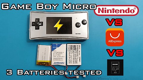 Game Boy Micro battery comparison + time-lapse | OEM vs. AliExpress vs. Mahko