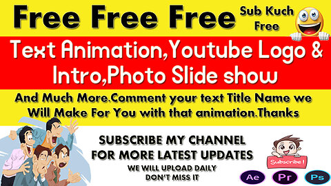 Free Top Adobe after Effect Title Intro | Do U Want To make Your name Title Comment below Free Cost