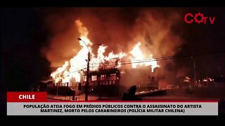 No Chile, população ateia fogo em prédios públicos contra o assassinato de artista pela polícia