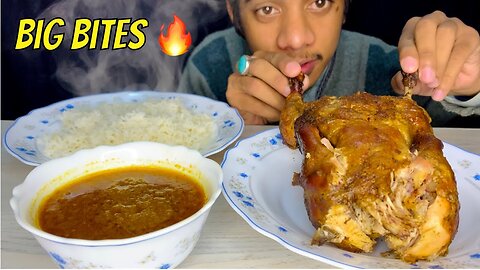 SPICY FULL GRILLED CHICKEN WITH BASMATI RICE EATING CHALLENGE, eating show _ FOOD VIDEOS