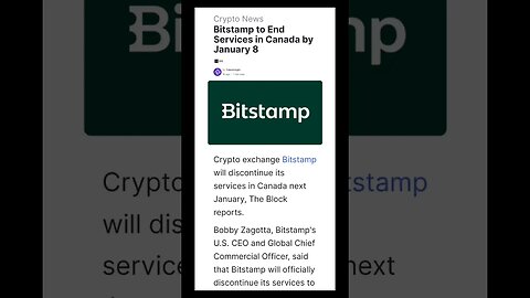 Bitstamp Crypto Exchange | Bitstamp to End Services in Canada by January 8 | Bitstamp Exchange News
