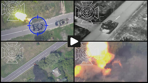 Kursk region: Russian Lancet UAV burns another Ukrainian tank