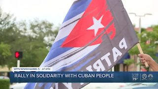 Rally held Monday to support Cuban people