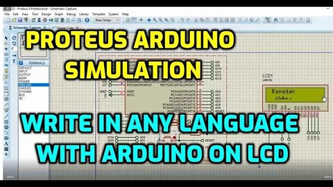 Proteus Arduino Simulation - How to Write Arabic Fonts and Customized Characters on LCD With Arduino