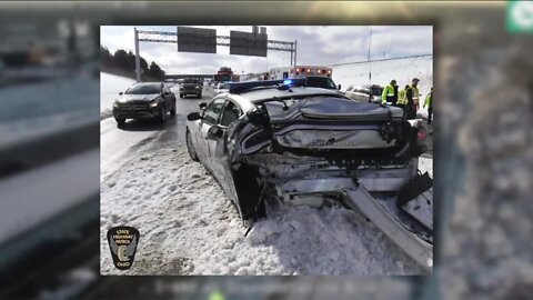'I gave them an extra-long hug,' Ohio State Highway Patrol Trooper hit by distracted driver