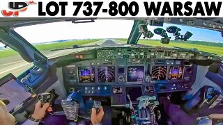 LOT🇵🇱 737-800 Warsaw Takeoff + Cockpit Preparations & Emergency Briefing