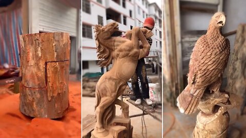 9 Creative ideas woodcarving Horse, Eagle, Deer, Dragon...Woodworking 2021