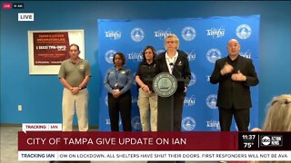 Mayor Castor and city officials gave an update on Hurricane Ian.