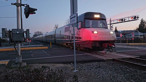 My first shot of Amtrak Cascades' cab trailer (Kent, WA 3/8/2024 with newer camera)