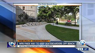 WPB finds way to keep skateboarders off bench