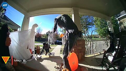 Halloween Porch Scare Prank | Doorbell Camera Video