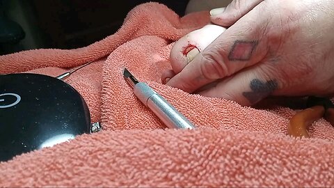 I had to play doctor again and get the ingrown toenail out. this time is was rough.lol..