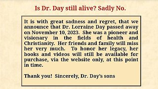 RIP Dr Lorraine Day