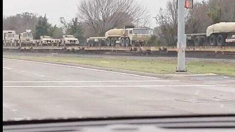 MILITARY EQUIPMENT BEING MOVED THROUGH TEXAS
