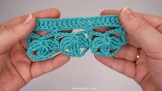 How to crochet flowers edging simple tutorial by marifu6a