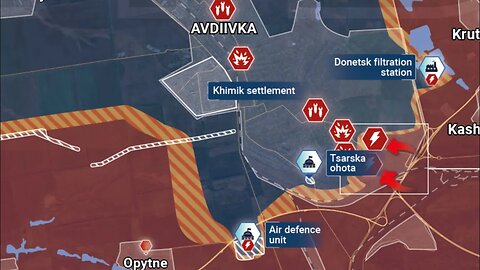 Ukraine War, Rybar Map for November 22th, 2023 Russian Forces Cluster Bomb Avdiivka