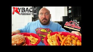 Ryback Feeding Time Red Robin New Impossible Burger and Cauliflower Buffalo Wings Mukbang