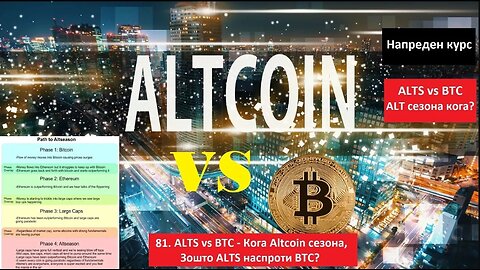Крипто техничка анализа Напреден курс 81. ALTS vs BTC - Кога Altcoin сезона,Зошто ALTS наспроти BTC?