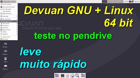 Devuan GNU + Linux. Distro bifurcada do Debian. Teste no pendrive sem precisar instalá-lo no PC